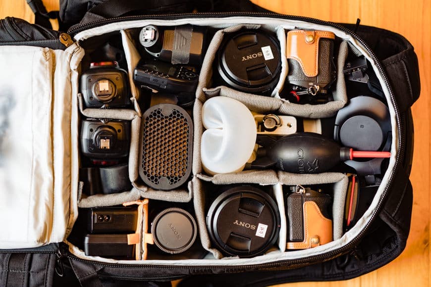 inside protactic camera bag