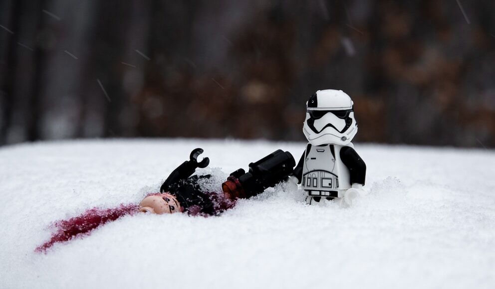Stormtrooper in de sneeuw
