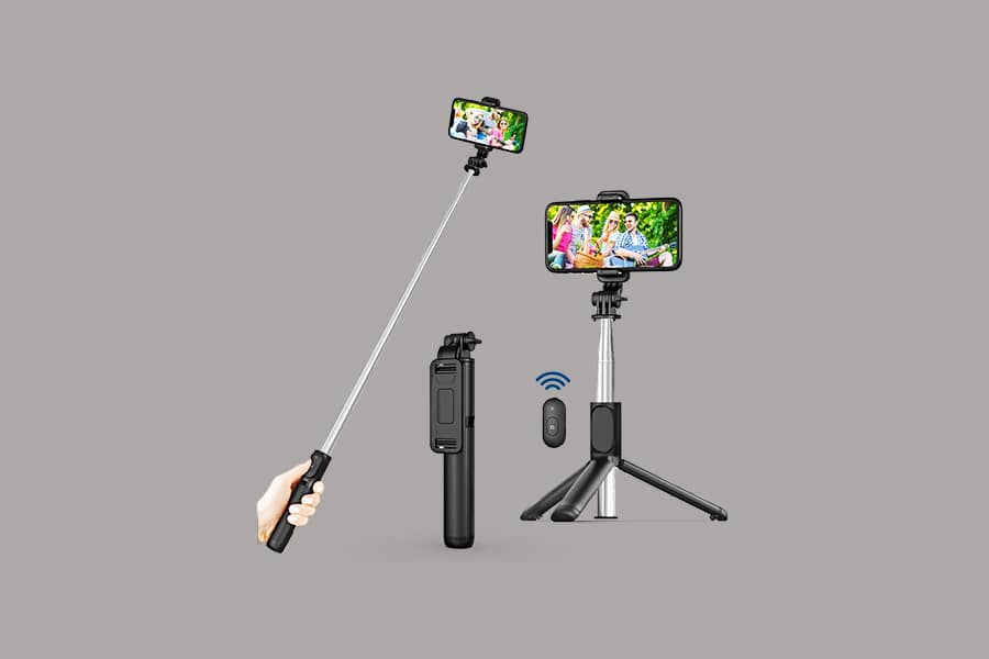 SelfieShow Selfie Stick met Wirelss Remote &Statief Standaard
