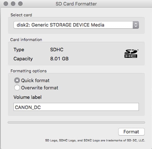 Gratis SD-kaart formatter