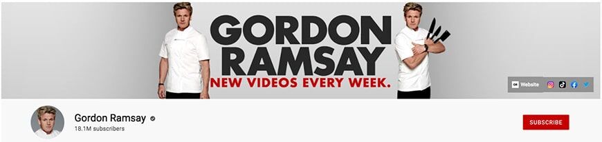 Gordon Ramsay YouTube-kanaal kunst