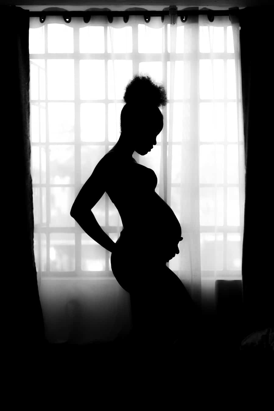 Zwangere vorm in silhouet