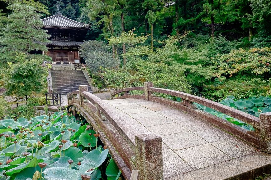 Brug die leidt naar een Japanse tempel