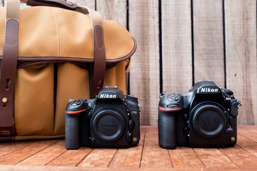 Nikon D850 vs D750 grootte vergelijking