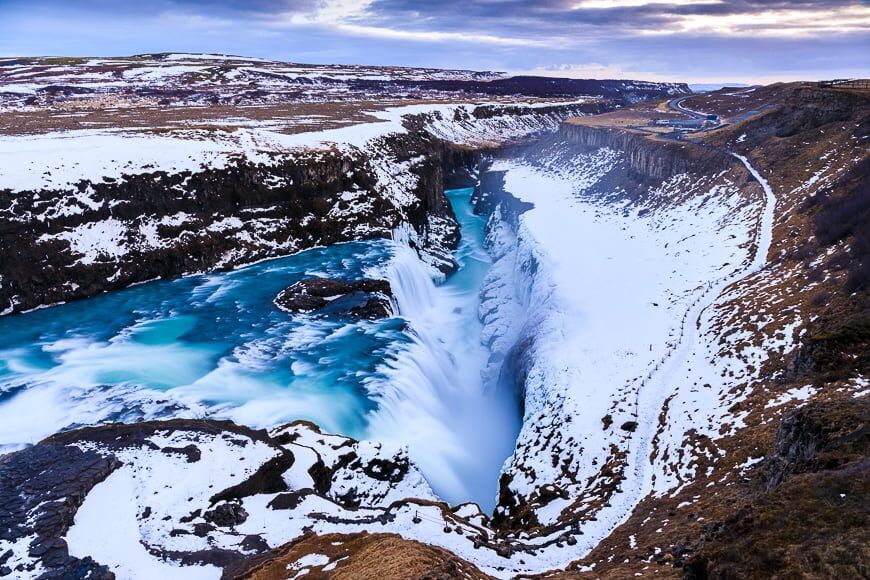 Gullfoss Falls is een van de mooiste IJslandse landschappen om te fotograferen.