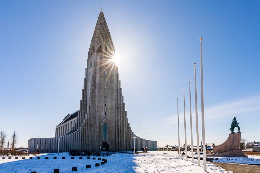 Hallgrimskirkja Kerk - unieke landschappen in IJsland.