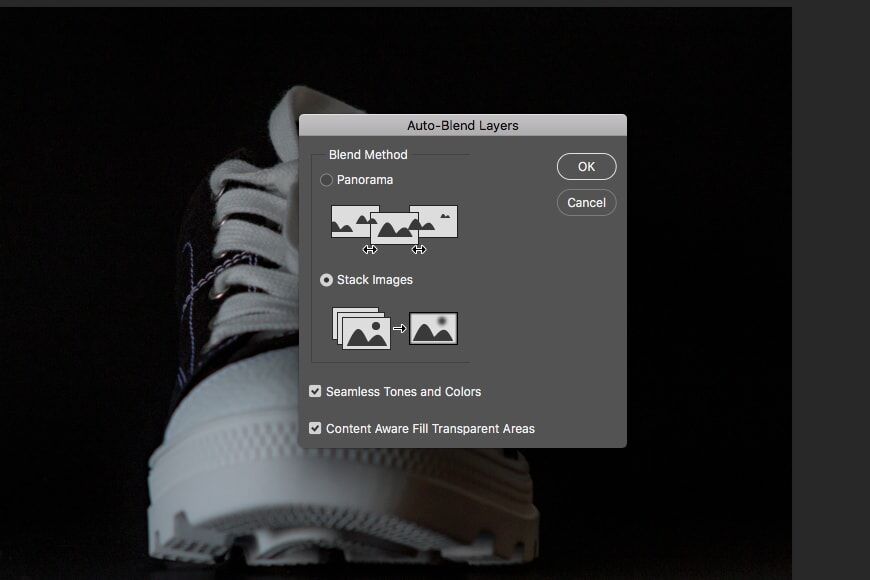 Hoe focus gestapelde lagen te maken als een Photoshop-gebruiker - gebruik de auto blend-functie om automatisch uw afbeeldingsstapel te bewerken.