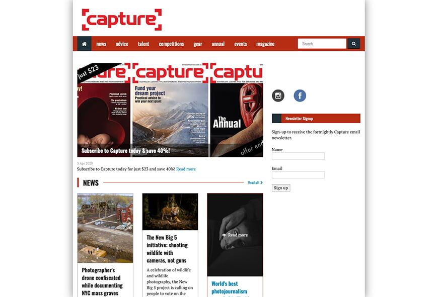 Capture is een van de populairste fotografietijdschriften van Australië.