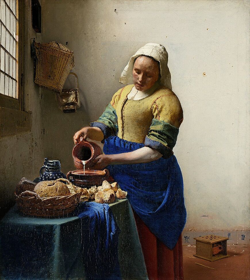 Het mariameisje klassieke kunstschilderij van Johannes Vermeer